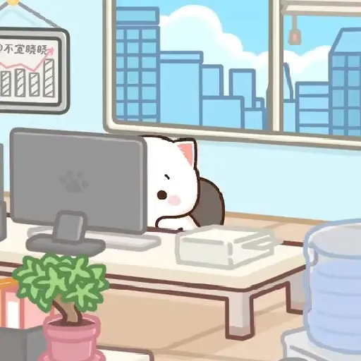 Gato en la oficina 🐈‍⬛🖥️🗂️ preview