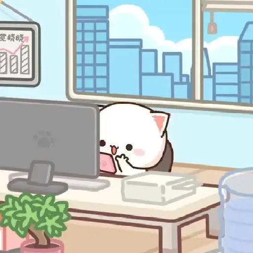 Gato en la oficina 🐈‍⬛🖥️🗂️