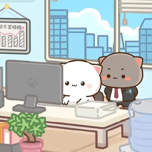 Gato en la oficina 🐈‍⬛🖥️🗂️ preview