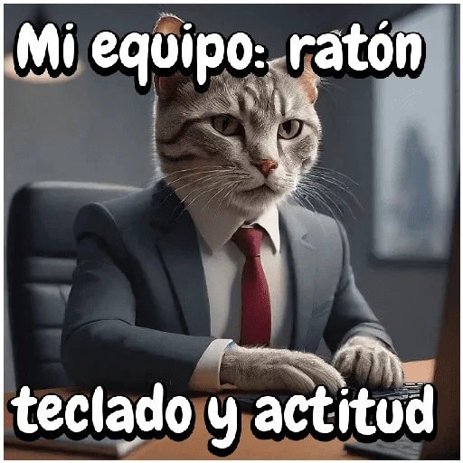 Gato trabajando!🐈‍⬛🏢💻