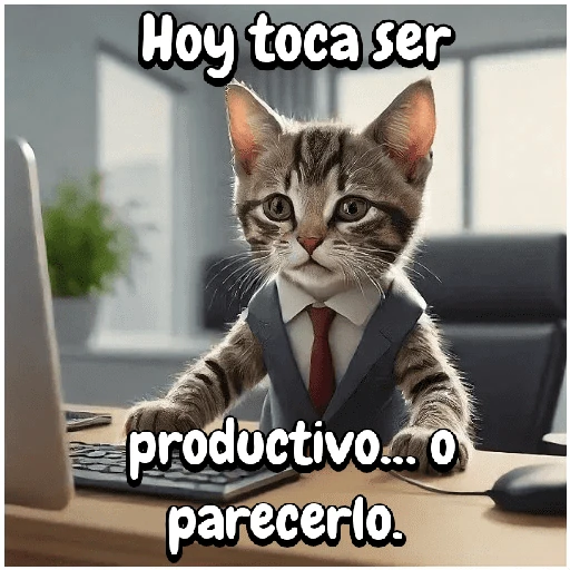 Gato trabajando!🐈‍⬛🏢💻