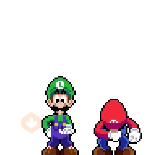 Mario bros emojis pixel sticker 24