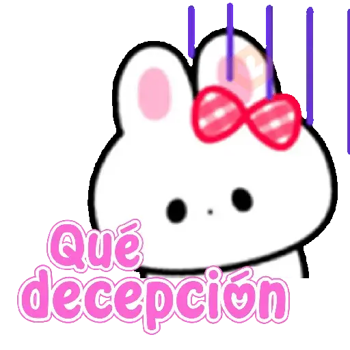 Conejito Kawaii con texto🐇💬✨🌈 sticker 15