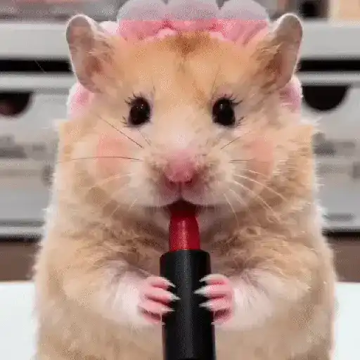 💄 Hamster Maquillándose 🎀💅 sticker 14