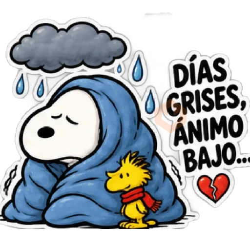 🌧️ Snoopy 🐾 Frío,Lluvia,Enojo😡 sticker 11