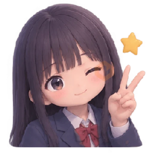 anime girl school sticker 11