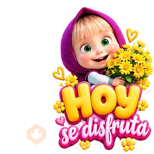 Masha y Flores Amarillas 🌼💜 sticker 12