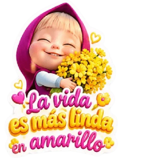 Masha y Flores Amarillas 🌼💜 sticker 18