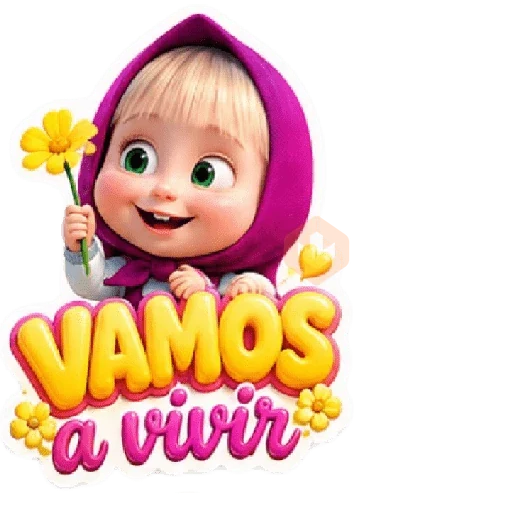 Masha y Flores Amarillas 🌼💜 sticker 14