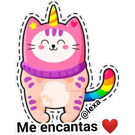 gato🐱🦄unicornio sticker 14