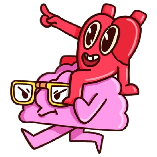 corazón y cerebro graciosos😁 
