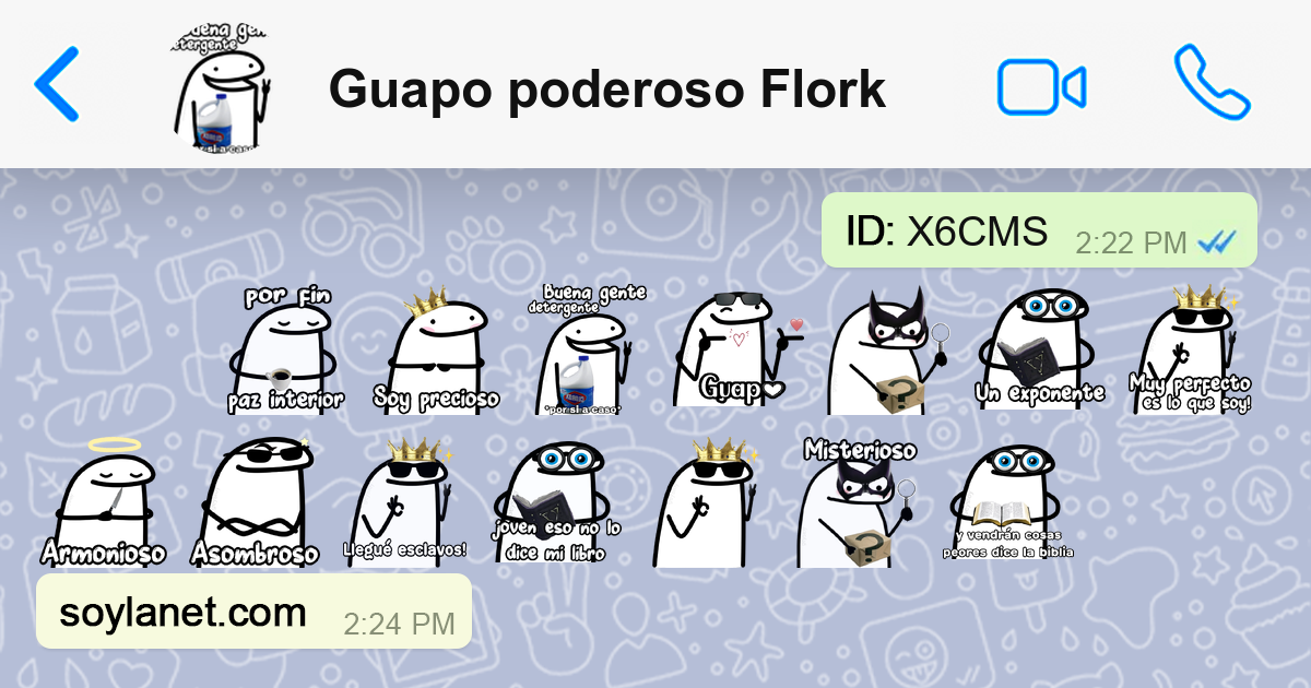 😎Guapo poderoso 💪Flork Stickers for WhatsApp and Telegram | SoylaNet