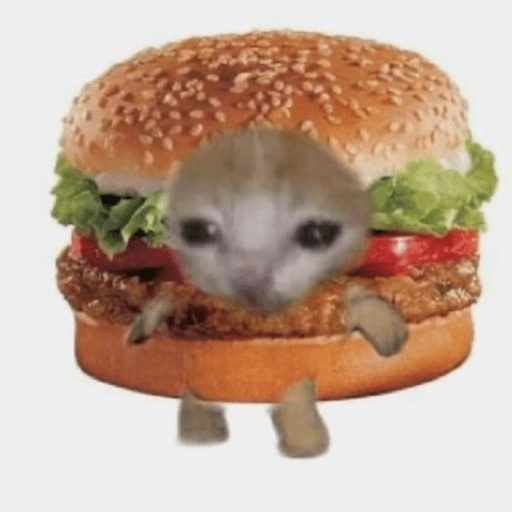 Stickers de Gato comida😾🍔 

