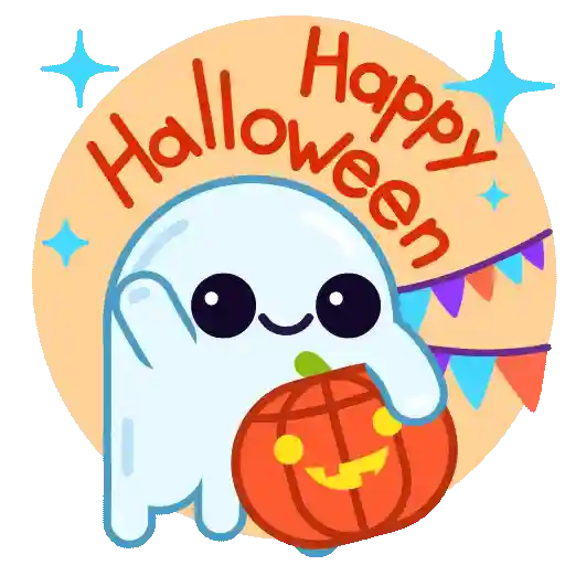 Spooky Halloween cute ghost 

