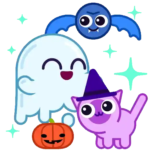 Spooky Halloween cute ghost 
