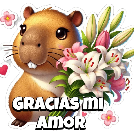 Copybara con ramos buchones💐 
