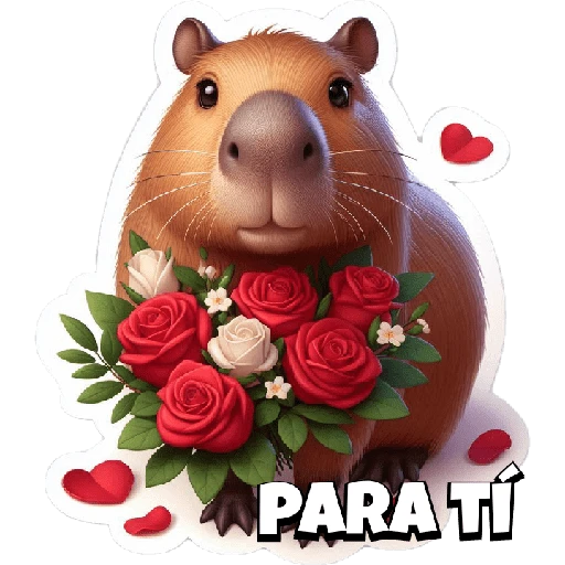 Copybara con ramos buchones💐 
