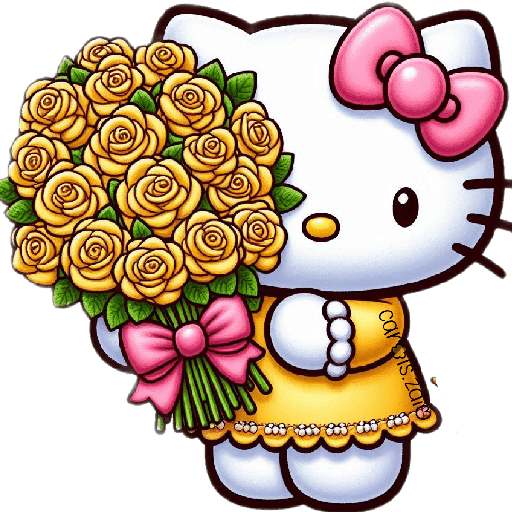 Flores amarillas Hello Kitty🎀🌻 preview