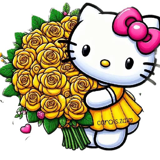 Flores amarillas Hello Kitty🎀🌻