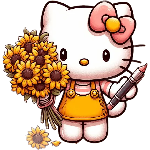 Flores amarillas Hello Kitty🎀🌻