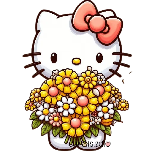 Flores amarillas Hello Kitty🎀🌻