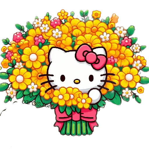 Flores amarillas Hello Kitty🎀🌻