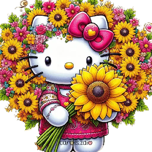 Flores amarillas Hello Kitty🎀🌻