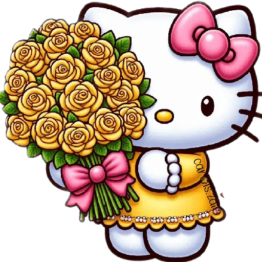 Flores amarillas Hello Kitty🎀🌻