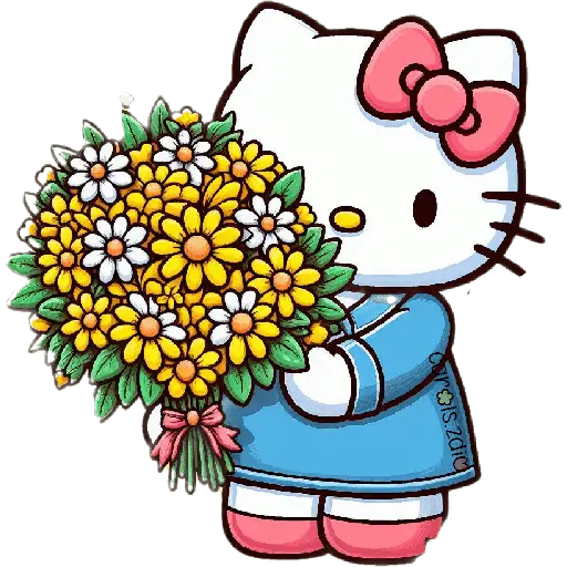 Flores amarillas Hello Kitty🎀🌻