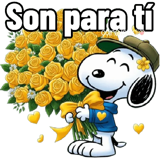 🌻 Flores Amarillas Snoopy 🌻