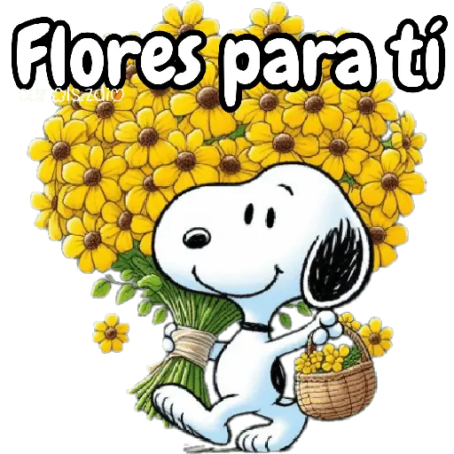 🌻 Flores Amarillas Snoopy 🌻