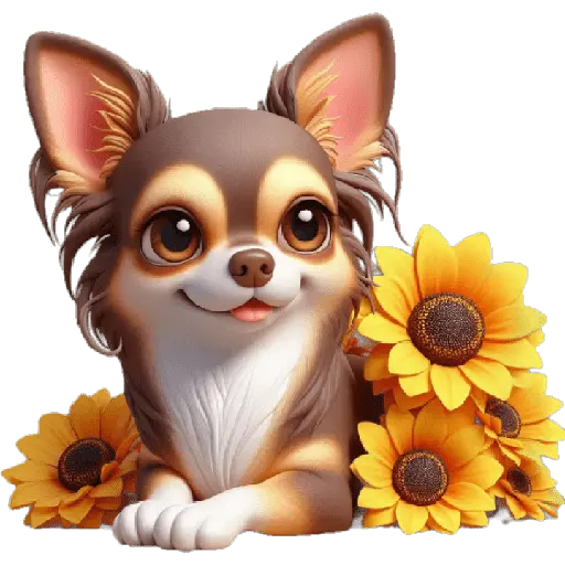 Chihuahua flores amarillas 🏵🌻