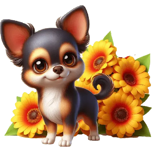 Chihuahua flores amarillas 🏵🌻