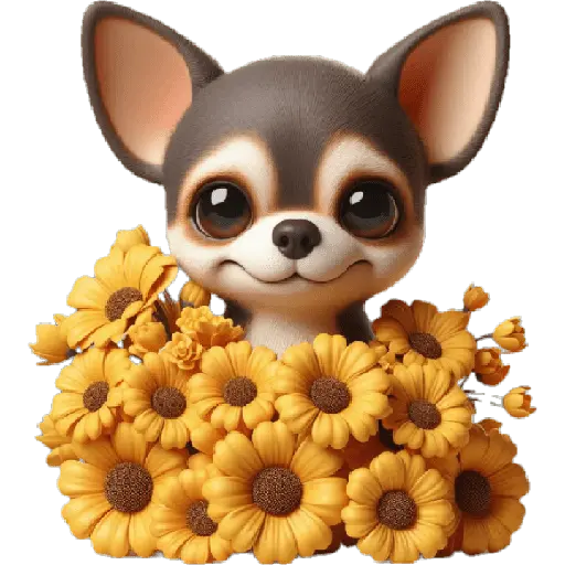 Chihuahua flores amarillas 🏵🌻