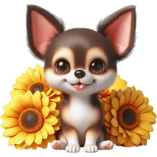 Chihuahua flores amarillas 🏵🌻