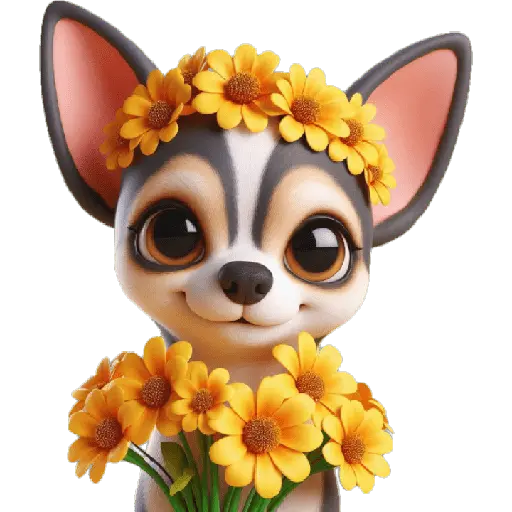 Chihuahua flores amarillas 🏵🌻