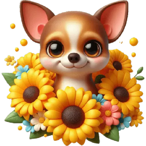 Chihuahua flores amarillas 🏵🌻