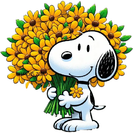 Flores amarillas Snoopy 🐾🌻🌼