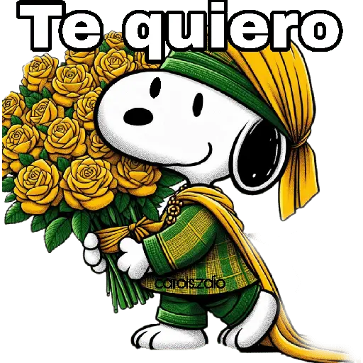 Flores amarillas Snoopy 🐾🌻🌼