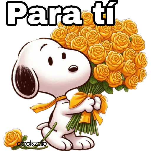 Flores amarillas Snoopy 🐾🌻🌼