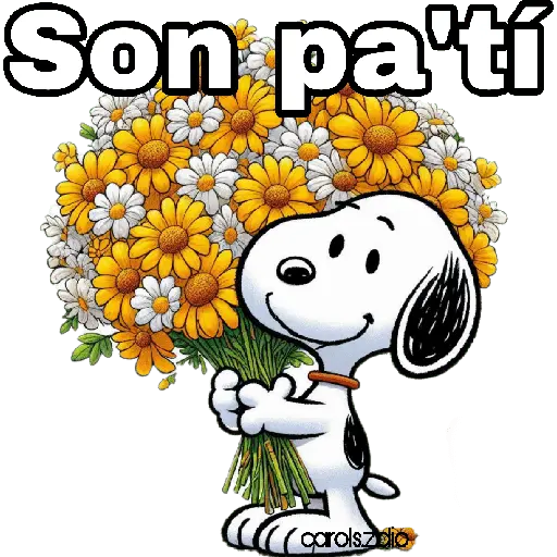 Flores amarillas Snoopy 🐾🌻🌼