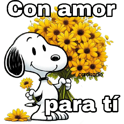Flores amarillas Snoopy 🐾🌻🌼