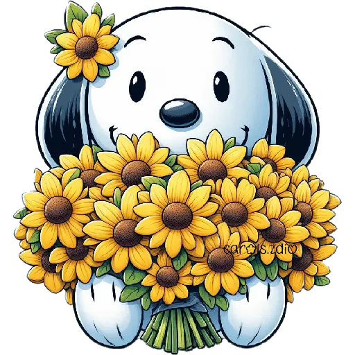 Flores amarillas Snoopy 🐾🌻🌼