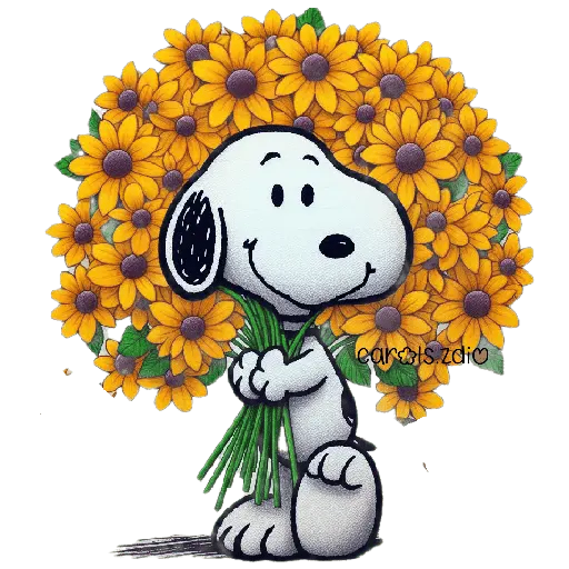 Flores amarillas Snoopy 🐾🌻🌼