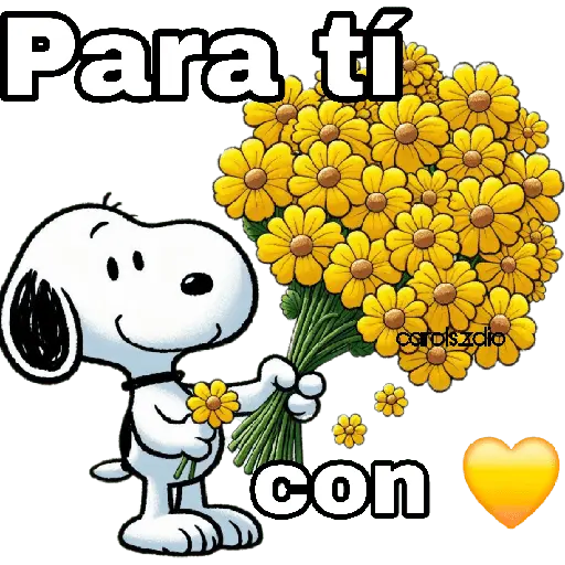 Flores amarillas Snoopy 🐾🌻🌼