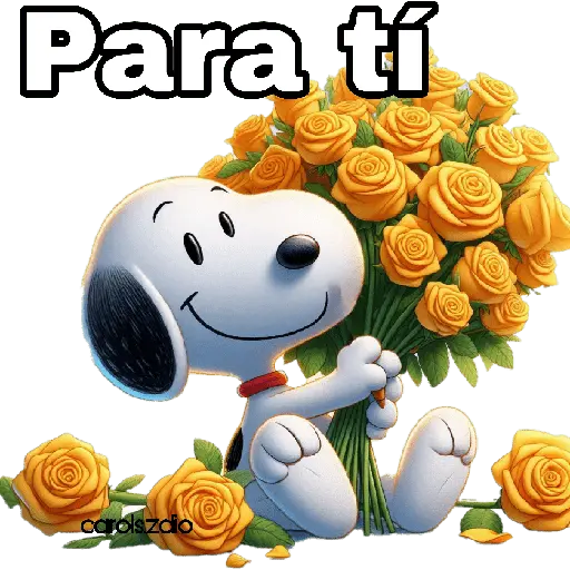 Flores amarillas Snoopy 🐾🌻🌼