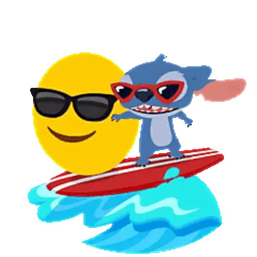 Emoji Bola 🟡 y Stitch Animado