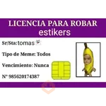 licencias de robar estikers 