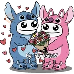 FLORK Stitch y su novia 💙🩷✨