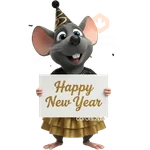 🎉🥂 Ratita Feliz Año Nuevo 🥂🎉